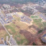 Aerial view of campus in 2000