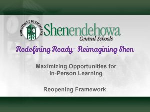 Title page of reopening framework presentation