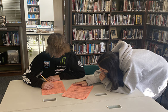 Students enjoy activities at HSW library, including AI word association, chess, World Cup geography and homework help.