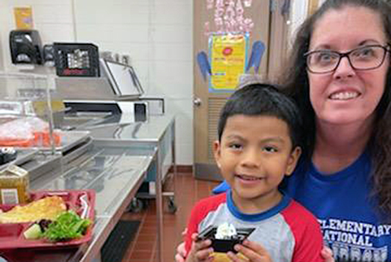 Chango Food Service serves a lunch to celebrate being a Blue Ribbon School.