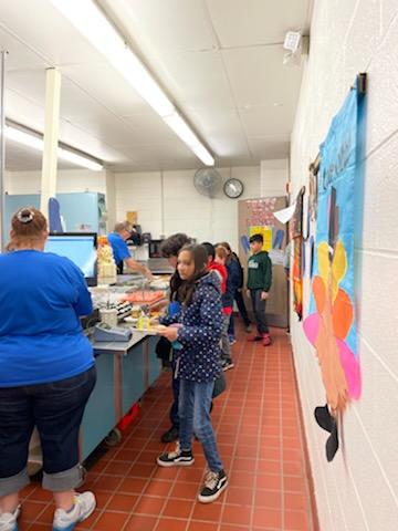Chango Food Service serves a lunch to celebrate being a Blue Ribbon School. 