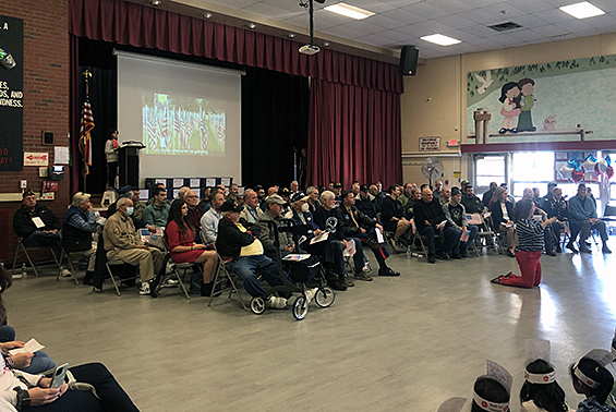 People gathered at assembly
