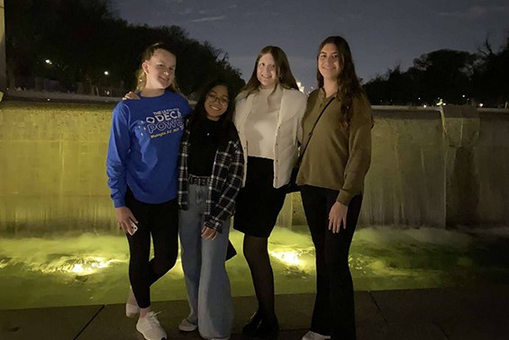 four of the DECA students