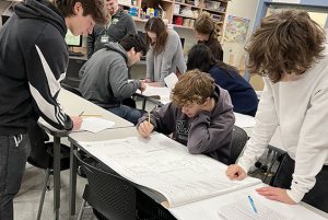 Students in Mr. Dillman's Architecture class engage in a Blue Print Scavenger Hunt.