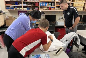 Students in Mr. Dillman's Architecture class engage in a Blue Print Scavenger Hunt.