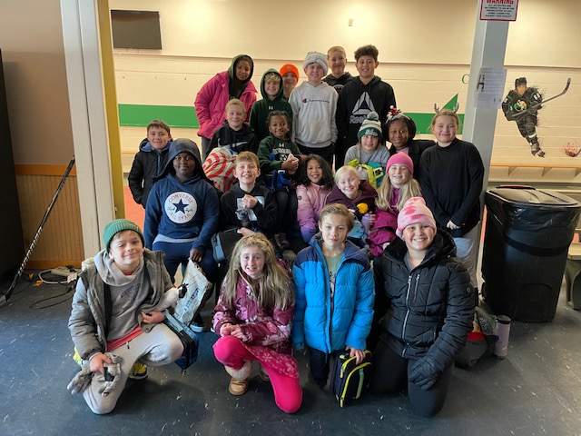 students at skate rink