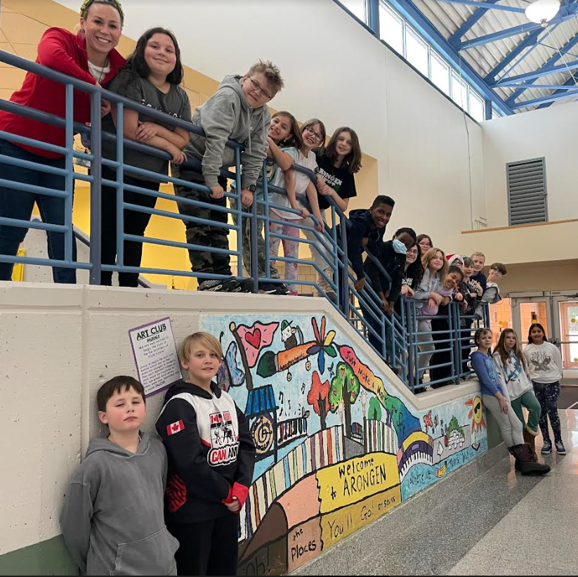 Arongen's Art Club just completed the first section of a mural centering around the idea of "Be the Architect of YOUR Future."