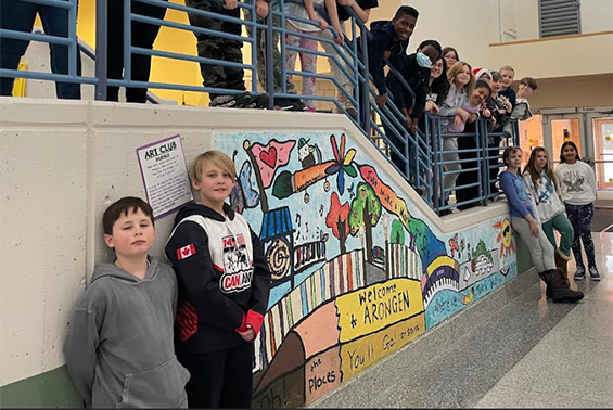 Arongen's Art Club just completed the first section of a mural centering around the idea of "Be the Architect of YOUR Future."