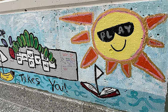 Arongen's Art Club just completed the first section of a mural centering around the idea of "Be the Architect of YOUR Future."