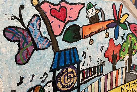 Arongen's Art Club just completed the first section of a mural centering around the idea of "Be the Architect of YOUR Future."