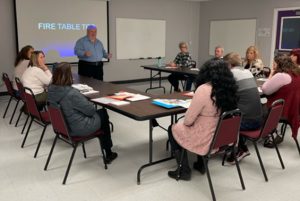 The transportation office staff conducted an Incident Command System - ICS Tabletop Exercise as part of their emergency management training.