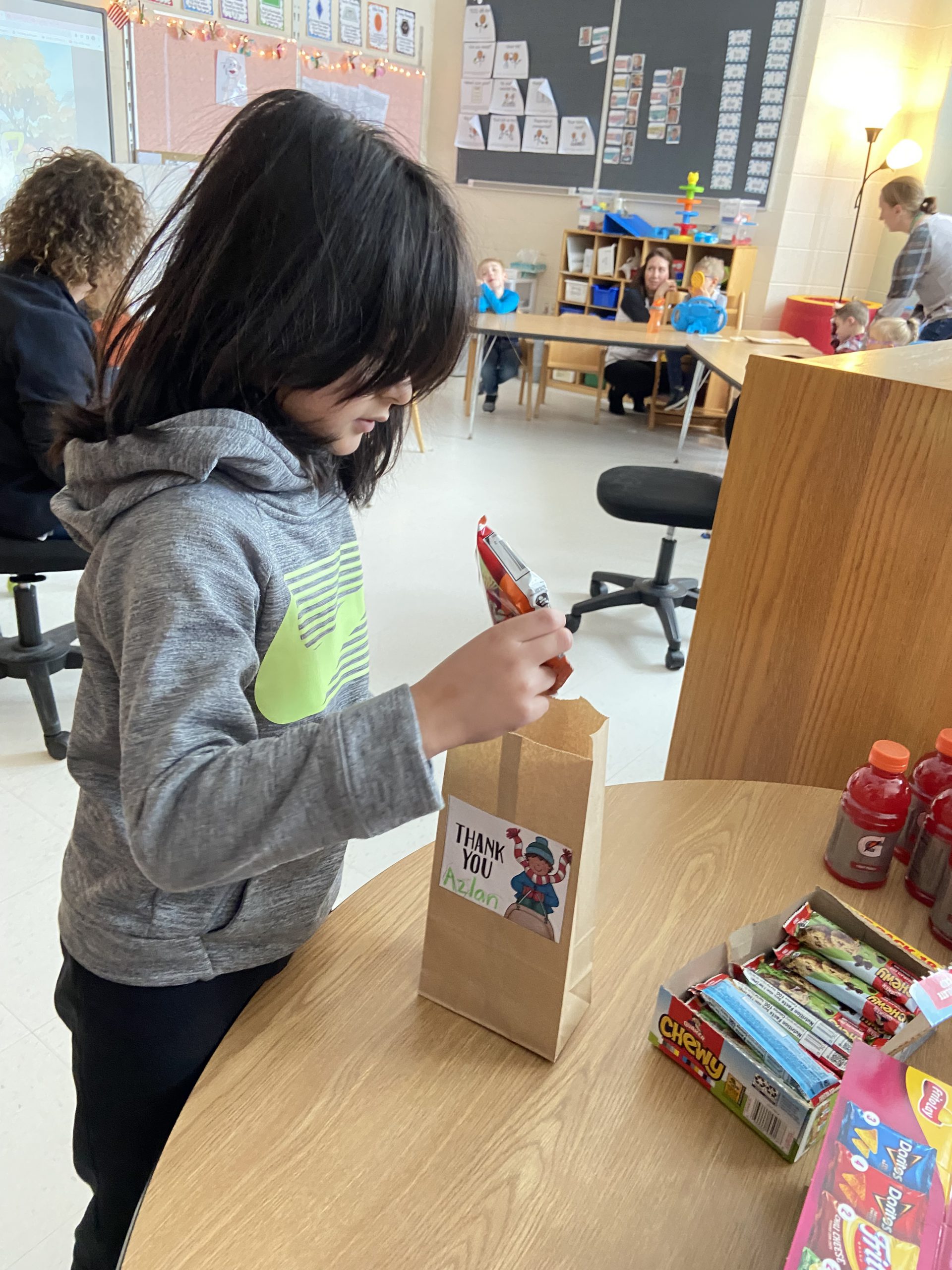 Mrs. Cornell's class made care packages for the Saratoga County Sheriff's Office.