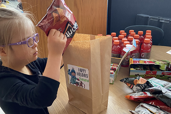 Mrs. Cornell's class made care packages for the Saratoga County Sheriff's Office.