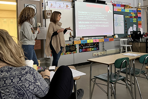 World language teachers participated in a half-day program called Acquisition Driven Instructional Strategies presented by Shen teachers Daniel Schmit and Jen Armstrong. They learned about acquisition driven strategies such as CI (comprehensible input) and explored the new NYS world language standards.