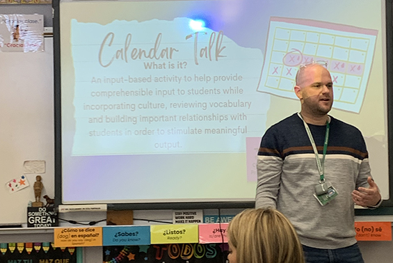 World language teachers participated in a half-day program called Acquisition Driven Instructional Strategies presented by Shen teachers Daniel Schmit and Jen Armstrong. They learned about acquisition driven strategies such as CI (comprehensible input) and explored the new NYS world language standards.
