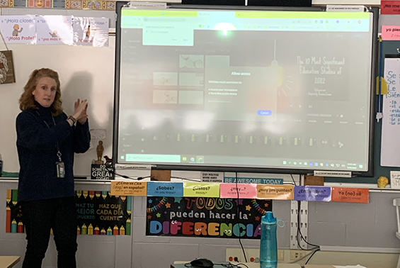 World language teachers participated in a half-day program called Acquisition Driven Instructional Strategies presented by Shen teachers Daniel Schmit and Jen Armstrong. They learned about acquisition driven strategies such as CI (comprehensible input) and explored the new NYS world language standards.