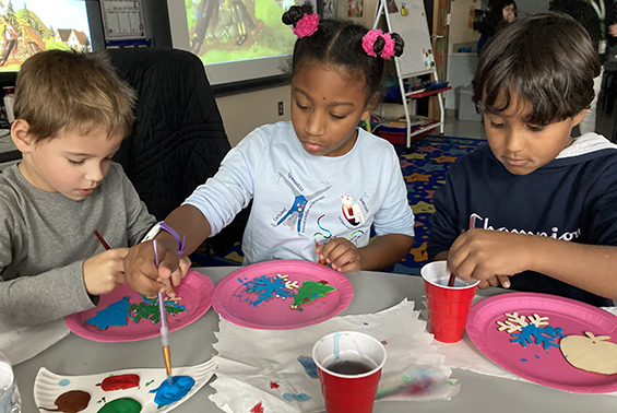 Arongen second graders in Mrs. Jacon’s class made ornaments to raise money to adopt two endangered animals as well as donate to local charities and the Make-A-Wish Foundation. The students  learned that giving back is so important and one person (or one class community) can make a difference.