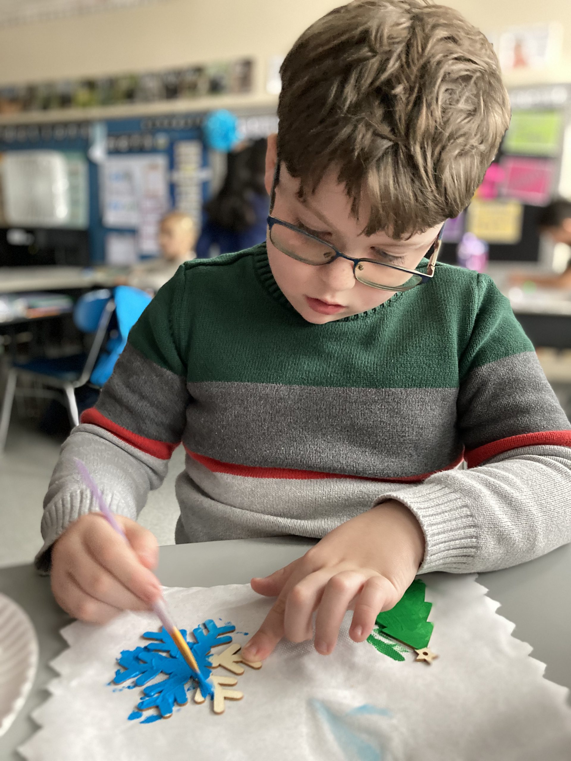 Arongen second graders in Mrs. Jacon’s class made ornaments to raise money to adopt two endangered animals as well as donate to local charities and the Make-A-Wish Foundation. The students  learned that giving back is so important and one person (or one class community) can make a difference.