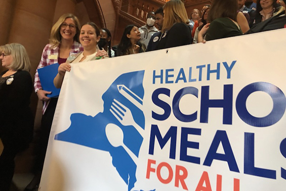 Shen HS junior Lizzie Andrus and Director of Food Services Katy Headwell visited the NYS Capitol to support free meals for all students.  They met with representatives to inform them of the benefits of free meals for all students and why Governor Kathy Hochul should include it in her budget for next year.