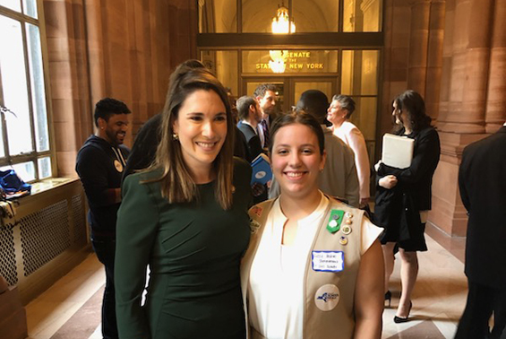 Shen HS junior Lizzie Andrus and Director of Food Services Katy Headwell visited the NYS Capitol to support free meals for all students.  They met with representatives to inform them of the benefits of free meals for all students and why Governor Kathy Hochul should include it in her budget for next year.