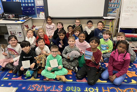 Arongen second graders in Mrs. Jacon’s class made ornaments to raise money to adopt two endangered animals as well as donate to local charities and the Make-A-Wish Foundation. The students  learned that giving back is so important and one person (or one class community) can make a difference.