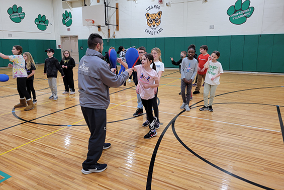 Chango physical education classes enjoyed disco bowling and Taekwondo. 