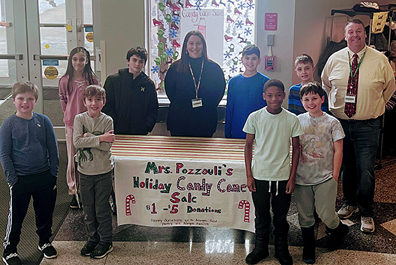 Arongen students from Mrs. Pozzouli's classes  held a candy cane sale and donated the proceeds to the Shenendehowa Bountiful Backpack Program. 