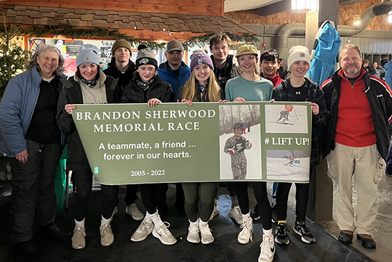 The shen Alpine ski team honored the memory of their friend at the Brandon Sherwood Memorial Race at West Mountain on January 30th.