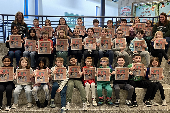 Students in Mrs. Miller's 4th grade class and Mrs. Renzi's 5th grade class celebrate their published works in the latest issue of Skribblers Magazine.  Congratulations to these authors and illustrators!
