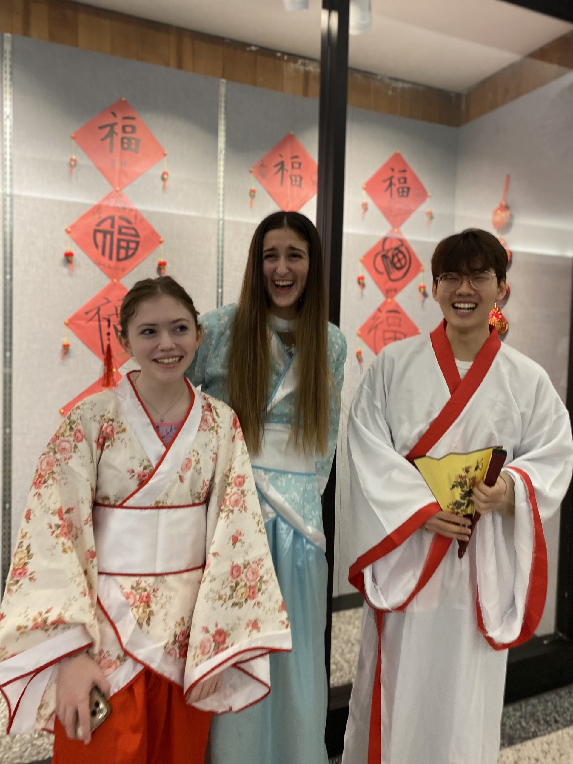 Mrs. Hou and Ms. Li’s Chinese classes at Shen High School celebrated Lunar New Year. They made and ate dumplings in class.