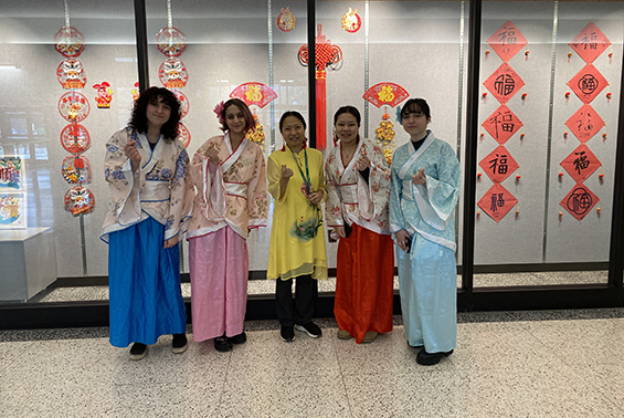 Mrs. Hou and Ms. Li’s Chinese classes at Shen High School celebrated Lunar New Year. They made and ate dumplings in class.