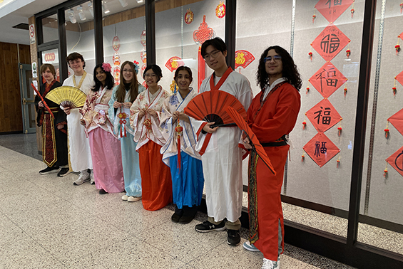 Mrs. Hou and Ms. Li’s Chinese classes at Shen High School celebrated Lunar New Year. They made and ate dumplings in class.
