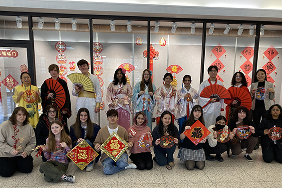 Mrs. Hou and Ms. Li’s Chinese classes at Shen High School celebrated Lunar New Year. They made and ate dumplings in class.