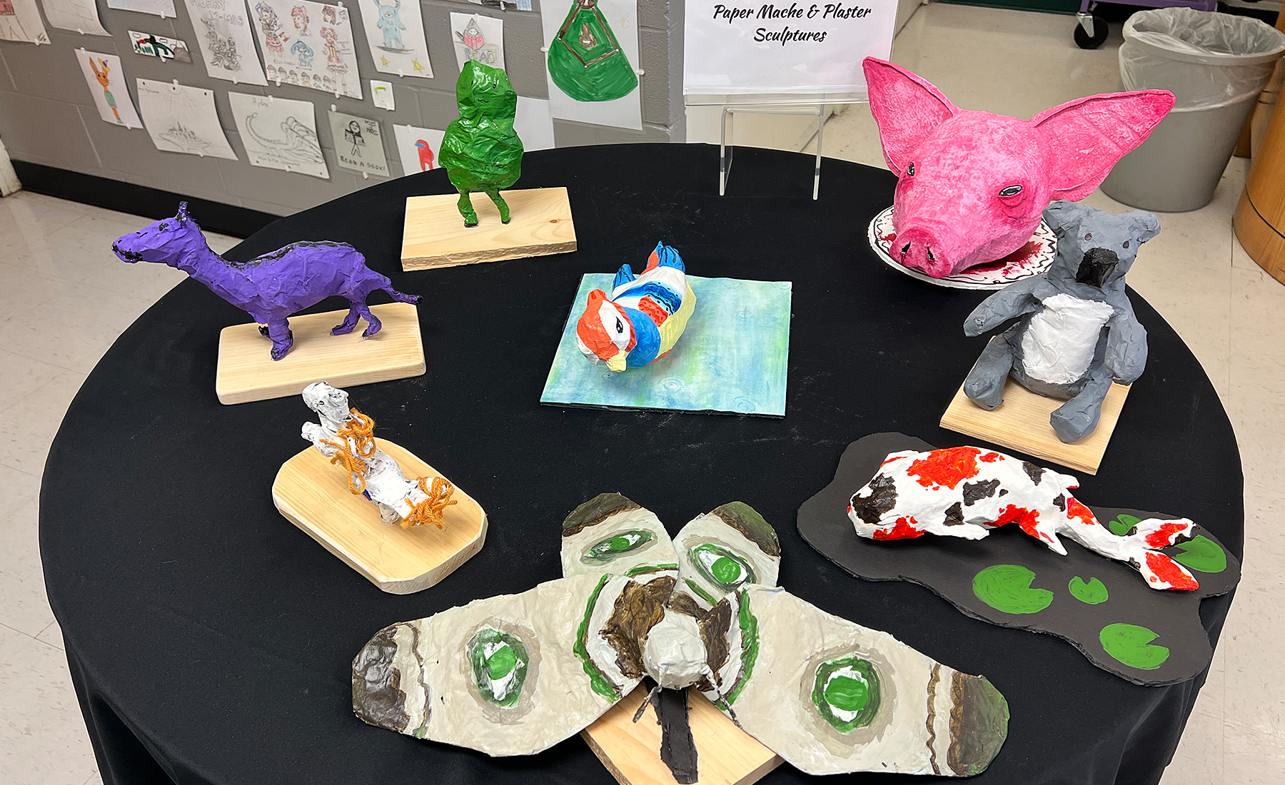 8th grade accelerated art students in jessica clermont s studio in art