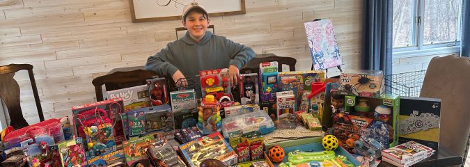 Skano fifth grader, Aiden, will be featured on News 10 for raising money for toys and gifts cards to donate to children at Albany Med instead of gifts for his birthday.